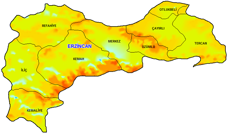 Erzincan Güneş Enerjisi Potansiyeli Haritası Erzincan Güneş Enerjisi Potansiyeli Haritası